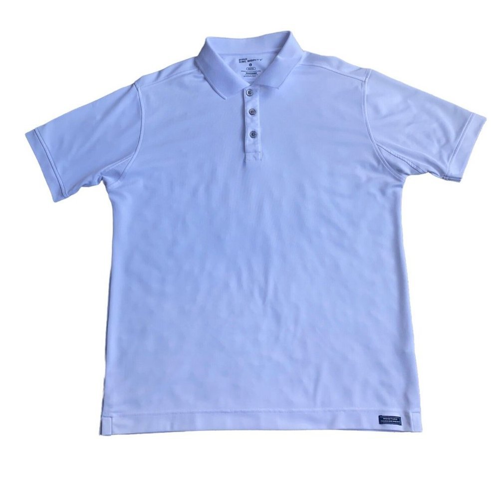 Pro Celebrity Polo Shirt Adult Large White Golf Casual Performance Relaxed Mens